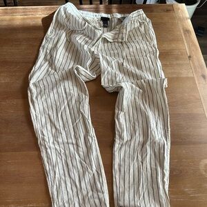 H&M Cream and Black Striped Chinos